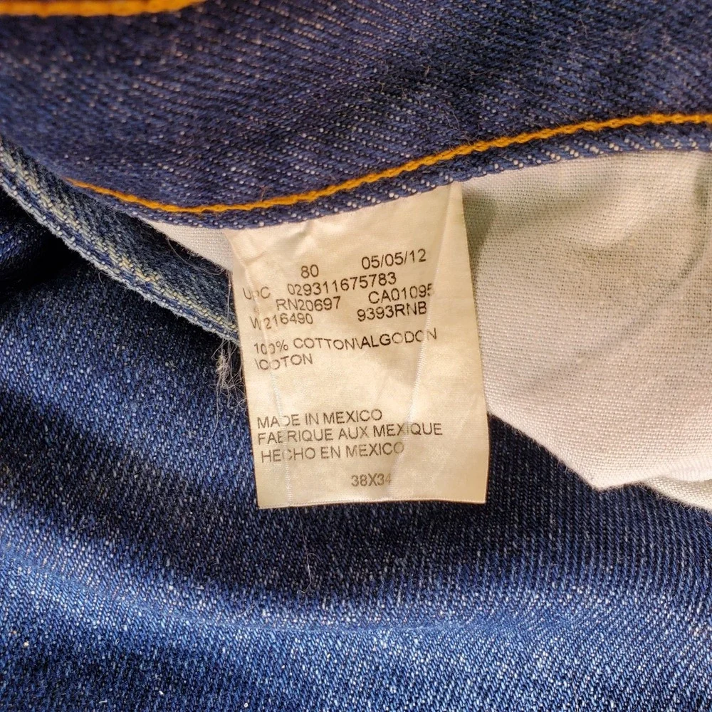 Dickies Jeans Mens 38x34 Straight Fit Blue Denim Workwear Classic Durable